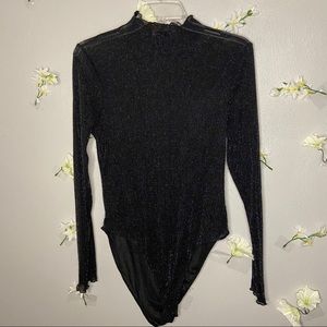 Rainbow Glitter Mesh Body Suit